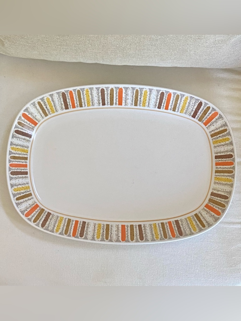 Vtg 70s Noritake Progression Mardi Gras 9019 Oval Platter Retro Design 14” Japan